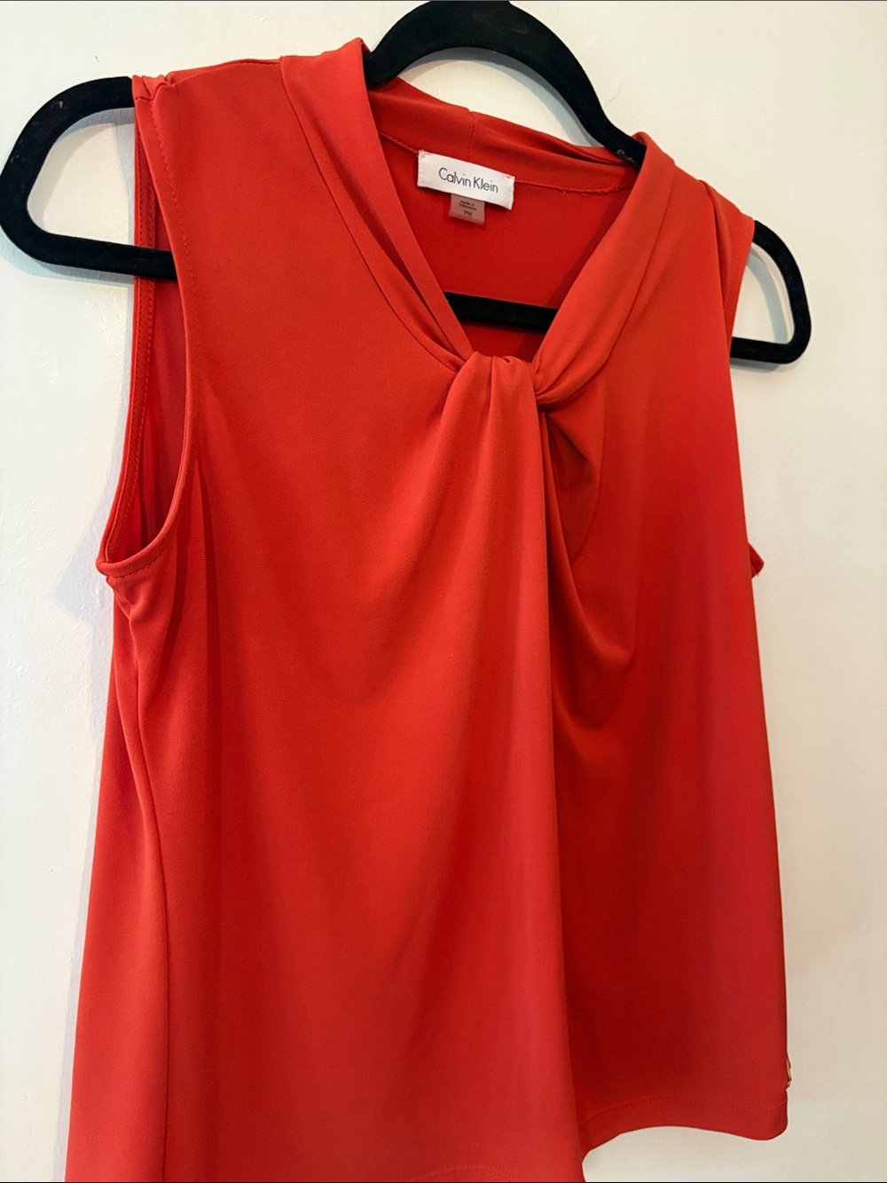 Calvin Klein Orange Knot-Neck Sleeveless Camisole - Picture 7 of 8